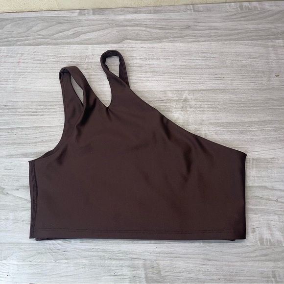 Peloton Show Up Side to Side Brown Logo Sports Bra Women’s Size Large - Picture 6 of 9